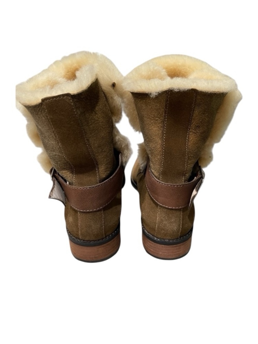 Matt Bernson Tundra Shearling Boots 7.5 Suede Buckle Winter Booties - Picture 9 of 13